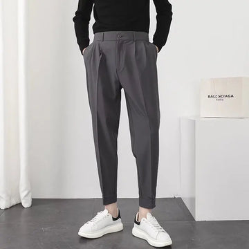 Vigoratti Line™ – Men's Slim Tapered Casual Pants – Pleated Streetwear Trousers