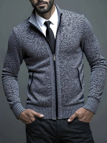 VIGORATTI™ Men's Fleece Stand Collar Cardigan