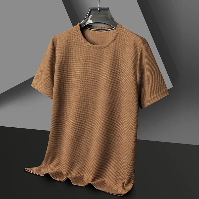 Men’s Summer Waffle T-Shirt – Breathable, Casual & Lightweight Short Sleeve Top