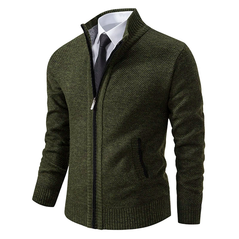 VIGORATTI™ Men's Fleece Stand Collar Cardigan