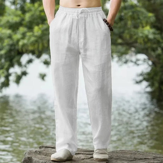BreezeFlex™ Men's Linen-Cotton Beach Joggers – Effortless Summer Comfort