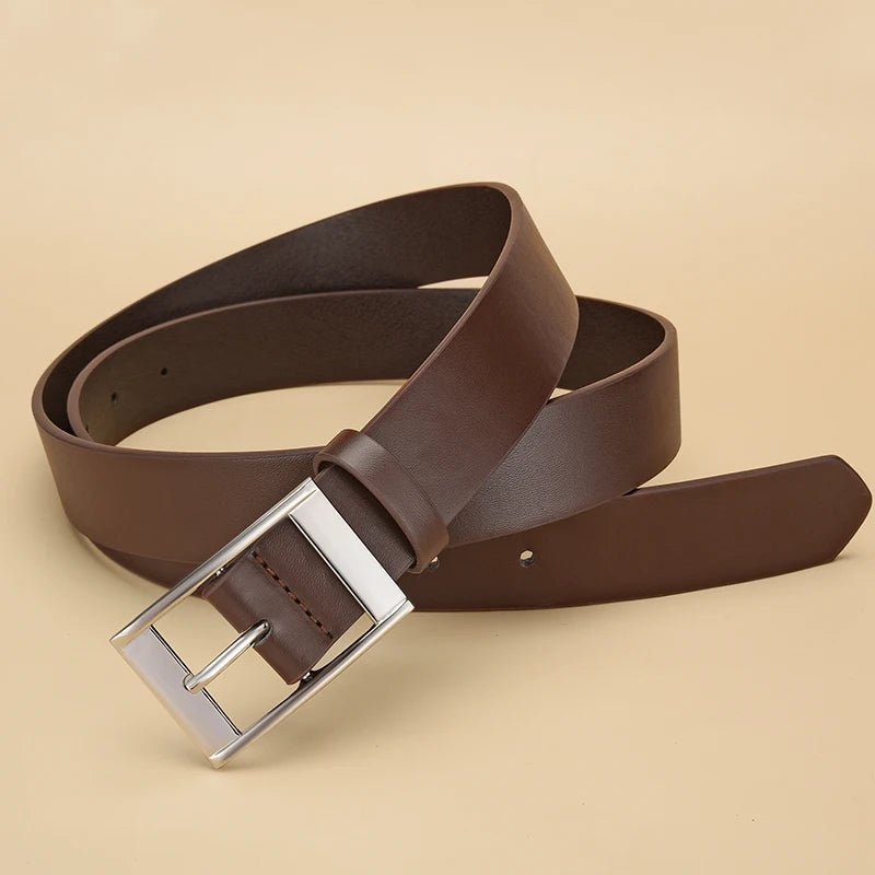 Vigoratti Elite™ – Men's Leather Belt with Metal Pin Buckle