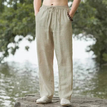 BreezeFlex™ Men's Linen-Cotton Beach Joggers – Effortless Summer Comfort