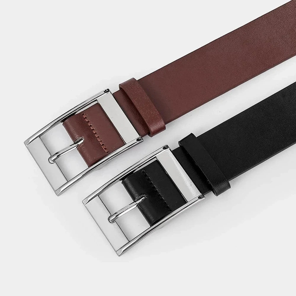 Vigoratti Elite™ – Men's Leather Belt with Metal Pin Buckle