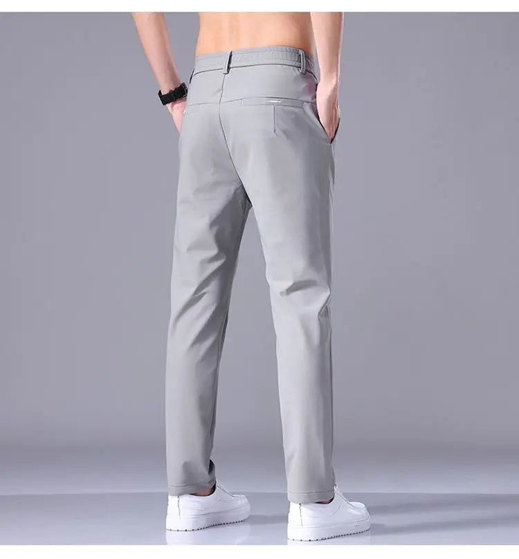 Vigoratti Line™ – Ultra-Thin Ice Silk Men’s Trousers – Quick-Dry Slim Straight Business Casual Pants