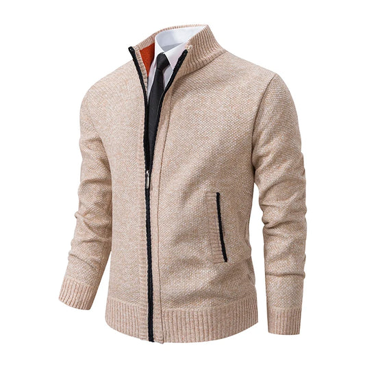 VIGORATTI™ Men's Fleece Stand Collar Cardigan