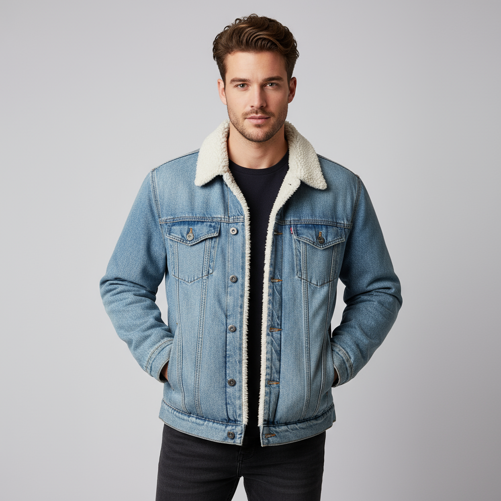 London Core™ Fleece-Lined Denim Jacket — Warmth Meets Urban Style